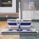 Mop Plat, Flippy, cu Galeata Pliabila, 2 Rezerve din Microfibra, 127 cm Tija Telescopica, Utilizare Umeda/Uscata, Recipient Lichid, Albastru
