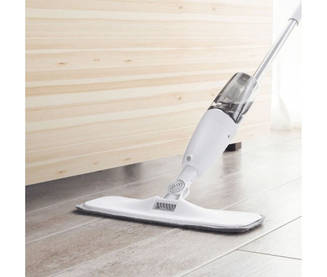 Mop plat, Flippy, cu pulverizator, pentru uz casnic, plastic, rezerva de mop din microfibra, 125x40 cm, Alb/Negru Mop plat, Flippy, cu pulverizator, pentru uz casnic, plastic, rezerva de mop din microfibra, 125x40 cm, Alb/Negru