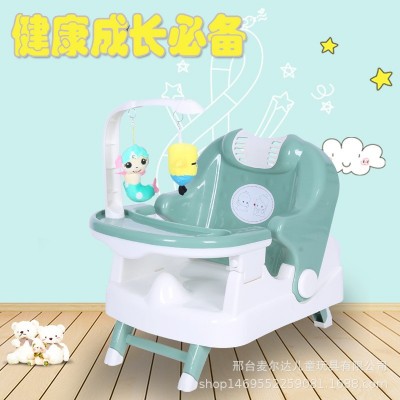 Multifunctional foldable children's shampoo chair home portable children's dining table seat - color: light green
