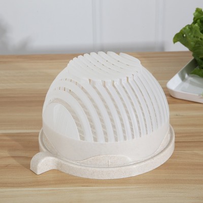 Multifunctional Fruit Salad Bowl Cutter-Color: Beige