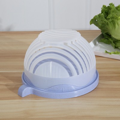 Multifunctional Fruit Salad Bowl Cutter-Color: Blue