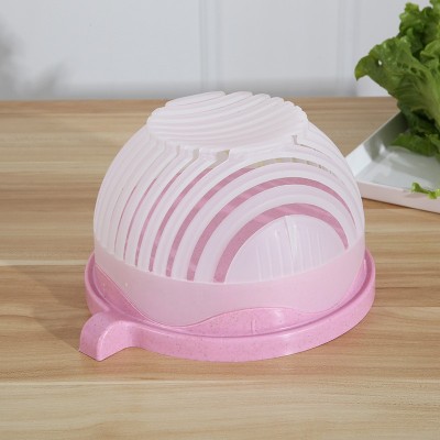 Multifunctional Fruit Salad Bowl Cutter - Color: Pink
