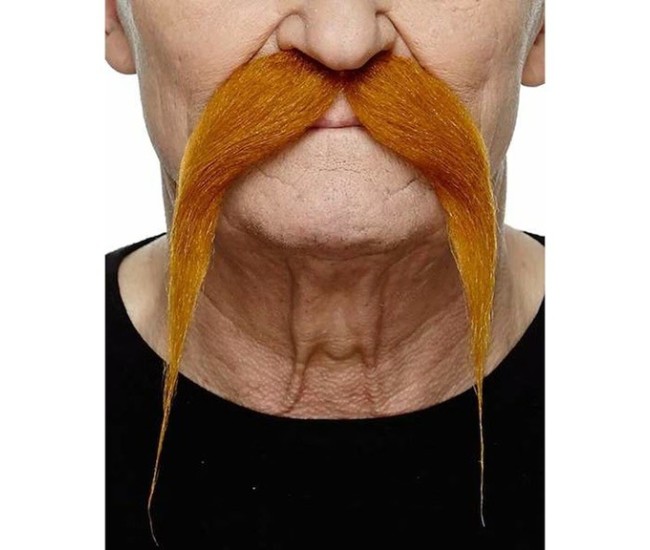 Mustata Falsa pentru Deghizari, Flippy, Petreceri Tematice, din Panza, Autoadeziv, 10 x 15 cm, Model Roscat, Maro