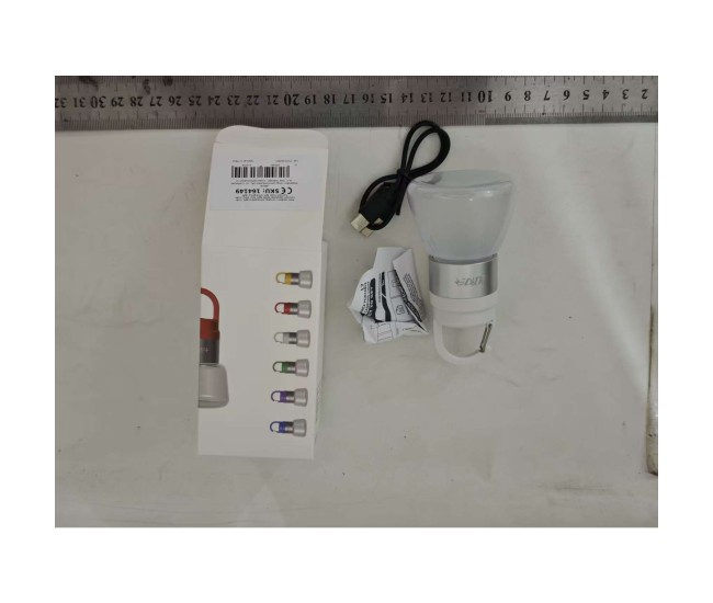 Lampa Portabila, Flippy, de Voiaj/Camping, Incarcare USB, IPX5, LED RGB, din ABS, 300 mAh, 10 x 5.5 x 5.5 cm, Alb