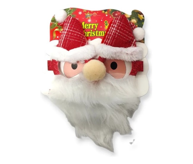 Ochelari de Craciun, Flippy, cu Nas si Barba, Model Mos Craciun, 24x14cm, Rosu
