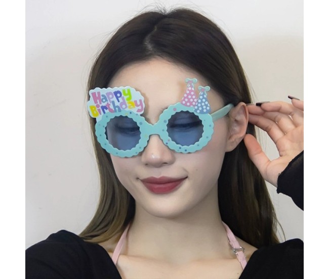 Ochelari Decorativi, Flippy, pentru Petrecere, din ABS, Unisex, Model Happy Birthday, 13.5 x 8.5 cm, Albastru cu Lenile Albastre Ochelari Decorativi, Flippy, pentru Petrecere, din ABS, Unisex, Model Happy Birthday, 13.5 x 8.5 cm, Albastru cu Lenile Albastre