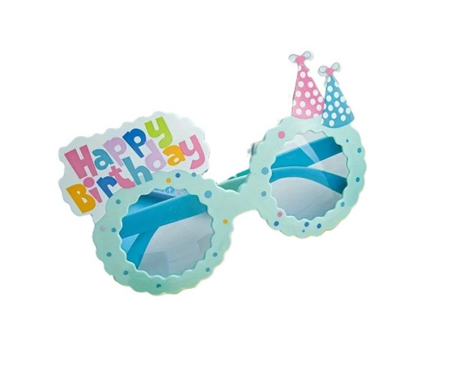 Ochelari Decorativi, Flippy, pentru Petrecere, din ABS, Unisex, Model Happy Birthday, 13.5 x 8.5 cm, Albastru cu Lenile Albastre Ochelari Decorativi, Flippy, pentru Petrecere, din ABS, Unisex, Model Happy Birthday, 13.5 x 8.5 cm, Albastru cu Lenile Albastre