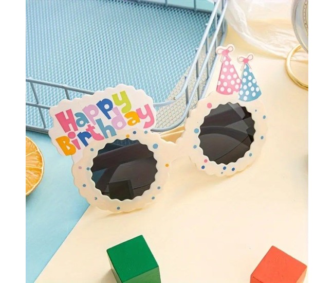 Ochelari Decorativi, Flippy, pentru Petrecere, din ABS, Unisex, Model Happy Birthday, 13.5 x 8.5 cm, Bej Ochelari Decorativi, Flippy, pentru Petrecere, din ABS, Unisex, Model Happy Birthday, 13.5 x 8.5 cm, Bej