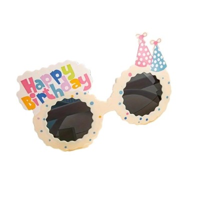Ochelari Decorativi, Flippy, pentru Petrecere, din ABS, Unisex, Model Happy Birthday, 13.5 x 8.5 cm, Bej Ochelari Decorativi, Flippy, pentru Petrecere, din ABS, Unisex, Model Happy Birthday, 13.5 x 8.5 cm, Bej
