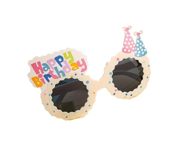 Ochelari Decorativi, Flippy, pentru Petrecere, din ABS, Unisex, Model Happy Birthday, 13.5 x 8.5 cm, Bej Ochelari Decorativi, Flippy, pentru Petrecere, din ABS, Unisex, Model Happy Birthday, 13.5 x 8.5 cm, Bej