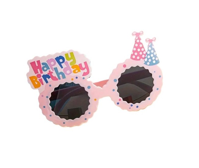 Ochelari Decorativi, Flippy, pentru Petrecere, din ABS, Unisex, Model Happy Birthday, 13.5 x 8.5 cm, Roz Ochelari Decorativi, Flippy, pentru Petrecere, din ABS, Unisex, Model Happy Birthday, 13.5 x 8.5 cm, Roz