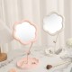 Oglindă de Machiaj pentru Birou, Flippy, Rotativă, Detasabilă, Model de Floarea Soarelui, Suport pentru Inele, cu Depozitare, Alba