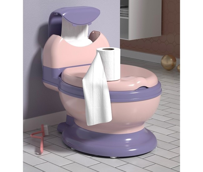 Olita Bebelusi, Flippy, pentru Copii 1 - 8 Ani, Model Toaleta Adulti, Colac Moale PVC, Compartiment Detasabil, Cutie Depozitare Hartie, 34 x 32 x 19 cm, Roz/Mov Olita Bebelusi, Flippy, pentru Copii 1 - 8 Ani, Model Toaleta Adulti, Colac Moale PVC, Compartiment Detasabil, Cutie Depozitare Hartie, 34 x 32 x 19 cm, Roz/Mov