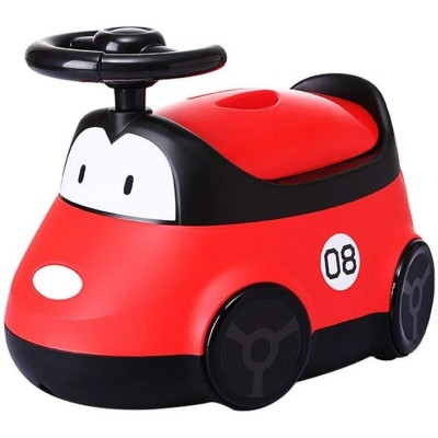 Olita pentru Copii, Flippy, +1an, Portabila, Design Masinuta cu Capac, Model Prietenos, Non-Toxic, Compartiment Detasabil, Usor de Curatat, Rosu