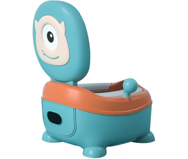 Olita pentru Copii, Flippy, +6 luni, Compartiment Detasabil, cu Capac, Antiderapanta, din Plastic, Colac Moale, Model Animat Ciclop, cu Maner, 33 x 21 x 45 cm, Albastru/Portocaliu Olita pentru Copii, Flippy, +6 luni, Compartiment Detasabil, cu Capac, Antiderapanta, din Plastic, Colac Moale, Model Animat Ciclop, cu Maner, 33 x 21 x 45 cm, Albastru/Portocaliu