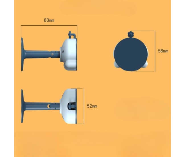 Opritor de Usa, Flippy, din Silicon, cu Prindere de Podea, Anti-Coliziune, 5.5 x 5.5 x 5.5cm, Albastru