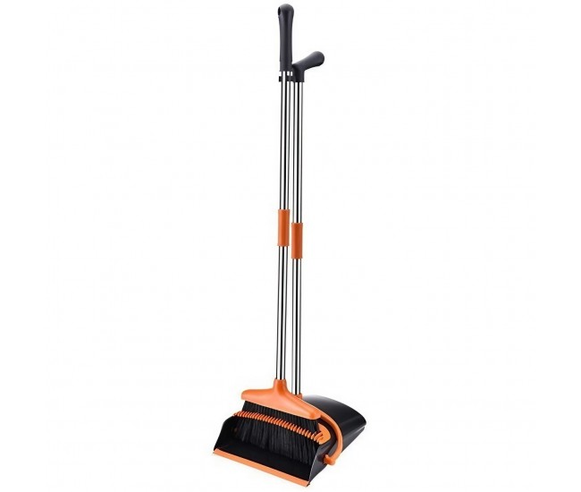 Set matura si faras cu coada, Flippy, Pentru uz casnic, Plastic/Otel, Portocaliu/Negru, Depozitare verticala, 26x25.5x83 cm Set matura si faras cu coada, Flippy, Pentru uz casnic, Plastic/Otel, Portocaliu/Negru, Depozitare verticala, 26x25.5x83 cm