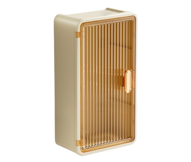 Organizator Cosmetice, Flippy, Montare pe Perete fara Perforare, 36.5x10.9x20 cm, din PP si ABS, Bej, Usa Transparenta Organizator Cosmetice, Flippy, Montare pe Perete fara Perforare, 36.5x10.9x20 cm, din PP si ABS, Bej, Usa Transparenta