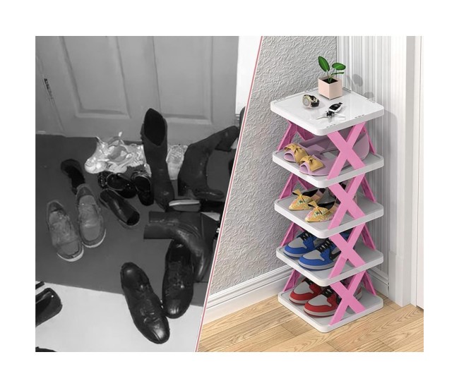 Organizator de Pantofi, Flippy, 5 Straturi, din ABS, Suport Modular, 65.5 x 24 x 26 cm, Mov Organizator de Pantofi, Flippy, 5 Straturi, din ABS, Suport Modular, 65.5 x 24 x 26 cm, Mov