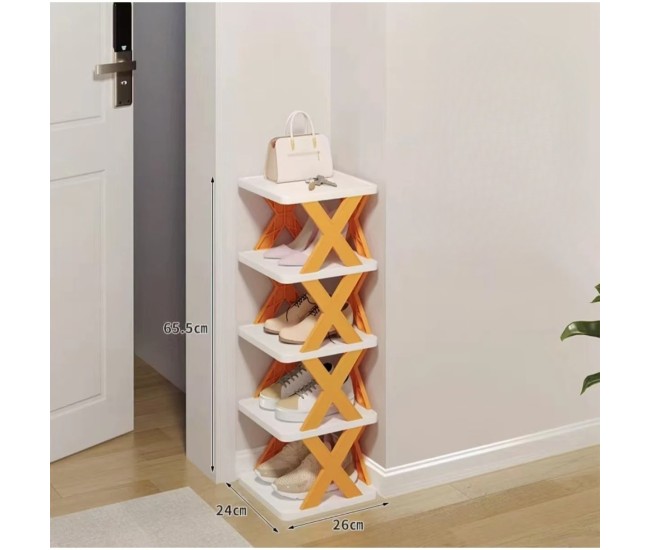Organizator de Pantofi, Flippy, 5 Straturi, din ABS, Suport Modular, 65.5 x 24 x 26 cm, Portocaliu Organizator de Pantofi, Flippy, 5 Straturi, din ABS, Suport Modular, 65.5 x 24 x 26 cm, Portocaliu