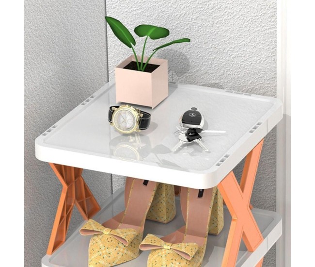 Organizator de Pantofi, Flippy, 5 Straturi, din ABS, Suport Modular, 65.5 x 24 x 26 cm, Portocaliu Organizator de Pantofi, Flippy, 5 Straturi, din ABS, Suport Modular, 65.5 x 24 x 26 cm, Portocaliu