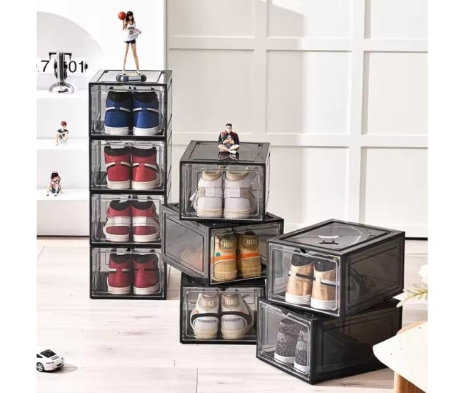 Organizator de Pantofi, Flippy, din PP+ABS, Usa Frontala Magnetica, Rezistenta la Praf, Anti-Oxidare, Utilizare Multipla, 36 x 28 x 21 cm, Gri Transparent Organizator de Pantofi, Flippy, din PP+ABS, Usa Frontala Magnetica, Rezistenta la Praf, Anti-Oxidare, Utilizare Multipla, 36 x 28 x 21 cm, Gri Transparent