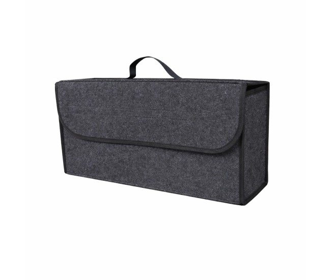 Organizator Portbagaj Auto Pliabil, Flippy, Cutie Depozitare Multifunctionala, Material Textil Non Woven, 50 x 17 x 24 cm, Gri