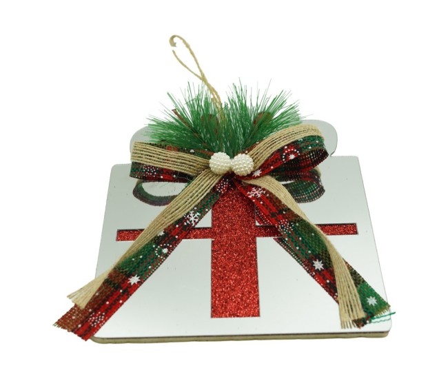 Ornament brad, Flippy, Cadou, Argintiu, Lucios, 14*15CM, Acril, Interior/ Exterior Ornament brad, Flippy, Cadou, Argintiu, Lucios, 14*15CM, Acril, Interior/ Exterior