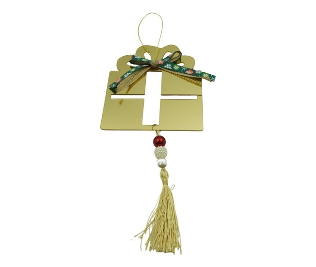 Ornament brad, Flippy, Cadou, Auriu, Lucios, 16*28CM, Acril, Interior/ Exterior Ornament brad, Flippy, Cadou, Auriu, Lucios, 16*28CM, Acril, Interior/ Exterior