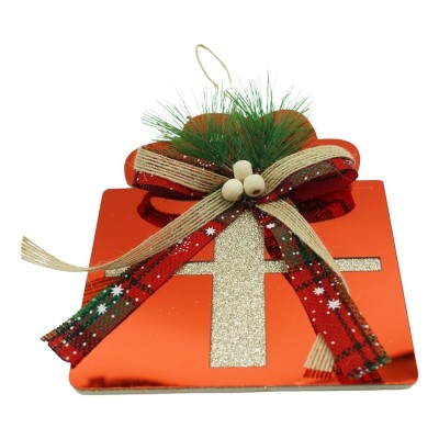 Ornament brad, Flippy, Cadou, Rosu, Lucios, 15*15CM, Acril, Interior/ Exterior Ornament brad, Flippy, Cadou, Rosu, Lucios, 15*15CM, Acril, Interior/ Exterior