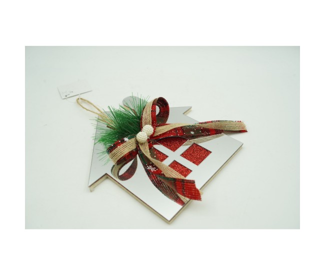 Ornament brad, Flippy, Casa, Argintiu, Lucios, 14*17CM, Acril, Interior/ Exterior Ornament brad, Flippy, Casa, Argintiu, Lucios, 14*17CM, Acril, Interior/ Exterior