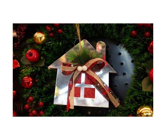 Ornament brad, Flippy, Casa, Argintiu, Lucios, 14*17CM, Acril, Interior/ Exterior Ornament brad, Flippy, Casa, Argintiu, Lucios, 14*17CM, Acril, Interior/ Exterior