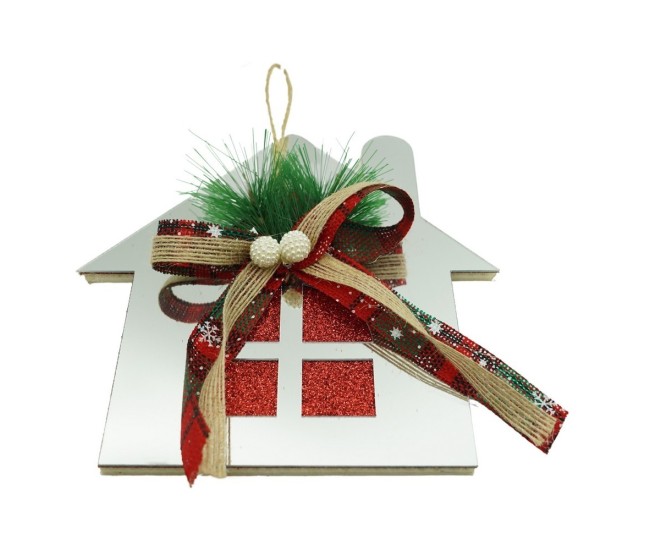 Ornament brad, Flippy, Casa, Argintiu, Lucios, 14*17CM, Acril, Interior/ Exterior Ornament brad, Flippy, Casa, Argintiu, Lucios, 14*17CM, Acril, Interior/ Exterior