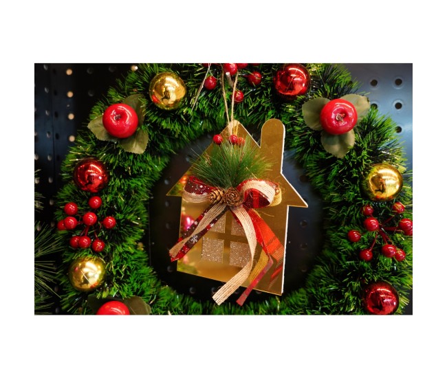 Ornament brad, Flippy, Casa, Auriu, Lucios, 16*17CM, Acril, Interior/ Exterior Ornament brad, Flippy, Casa, Auriu, Lucios, 16*17CM, Acril, Interior/ Exterior