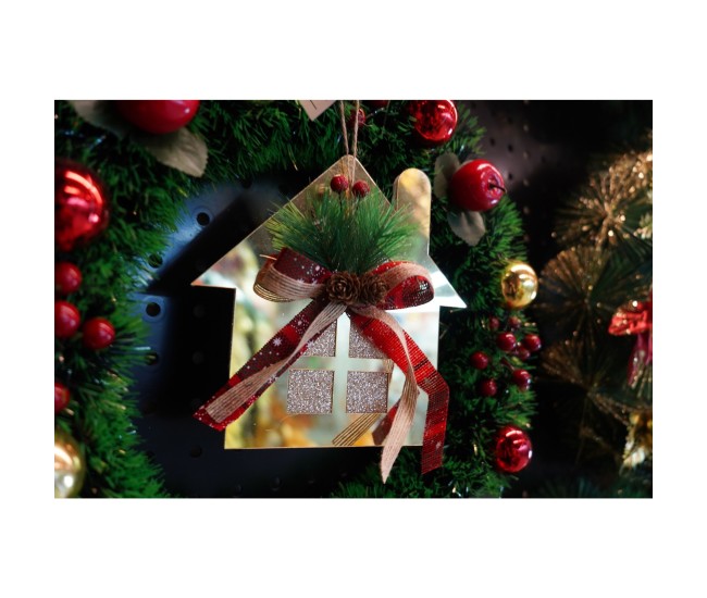 Ornament brad, Flippy, Casa, Auriu, Lucios, 16*17CM, Acril, Interior/ Exterior Ornament brad, Flippy, Casa, Auriu, Lucios, 16*17CM, Acril, Interior/ Exterior