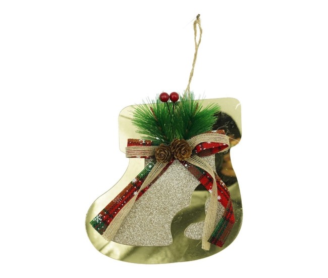 Ornament brad, Flippy, Ciorap, Auriu, Lucios, 17*17CM, Acril, Interior/ Exterior Ornament brad, Flippy, Ciorap, Auriu, Lucios, 17*17CM, Acril, Interior/ Exterior