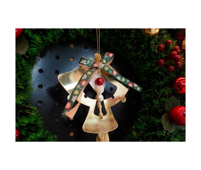 Ornament brad, Flippy, Clopotei, Auriu, Lucios, 14*26CM, Acril, Interior/ Exterior