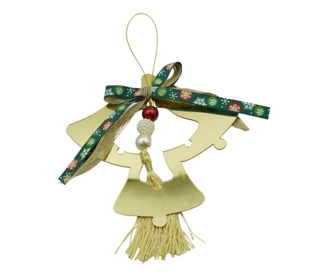 Ornament brad, Flippy, Clopotei, Auriu, Lucios, 14*26CM, Acril, Interior/ Exterior