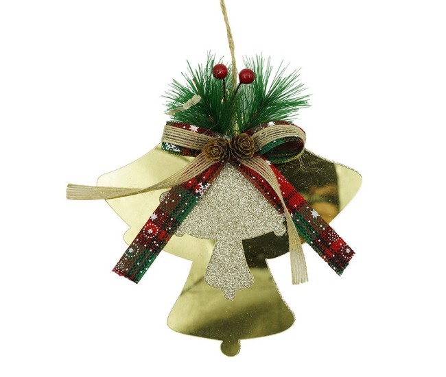 Ornament brad, Flippy, Clopotei, Auriu, Lucios, 16*17CM, Acril, Interior/ Exterior Ornament brad, Flippy, Clopotei, Auriu, Lucios, 16*17CM, Acril, Interior/ Exterior