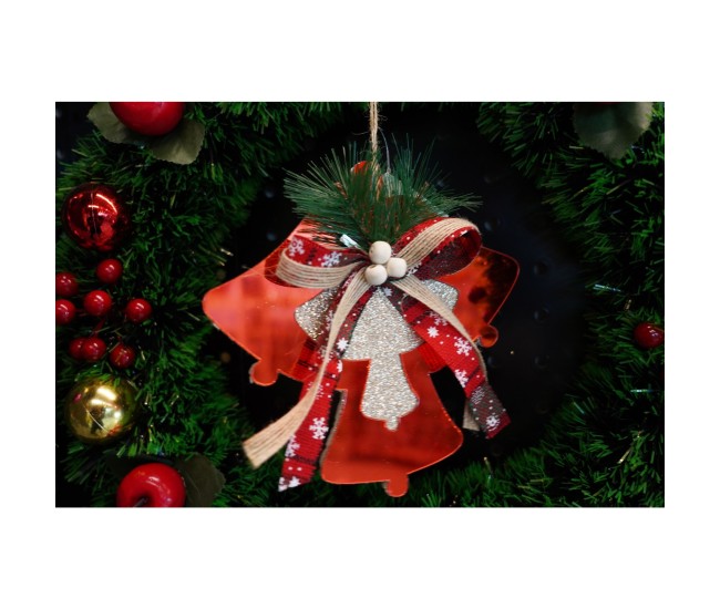 Ornament brad, Flippy, Clopotei, Rosu, Lucios, 15*15CM, Acril, Interior/ Exterior Ornament brad, Flippy, Clopotei, Rosu, Lucios, 15*15CM, Acril, Interior/ Exterior