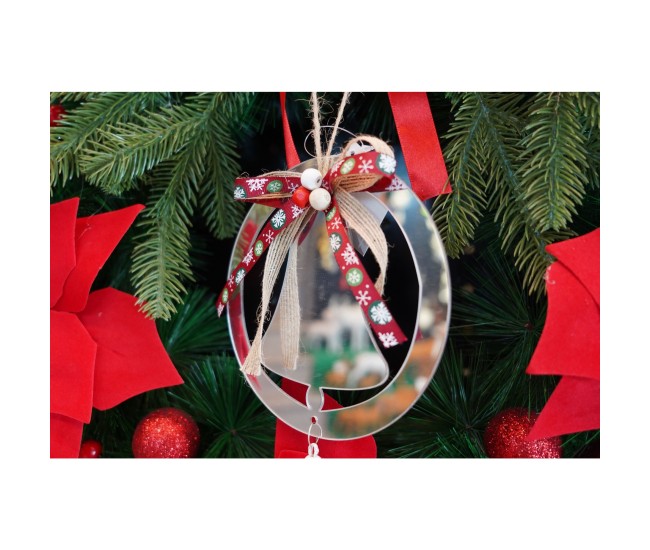 Ornament brad, Flippy, Clopotel, Argintiu, Lucios, 14*26CM, Acril, Interior/ Exterior Ornament brad, Flippy, Clopotel, Argintiu, Lucios, 14*26CM, Acril, Interior/ Exterior