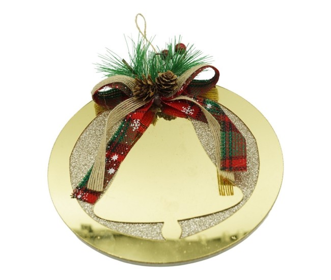 Ornament brad, Flippy, Clopotel, Auriu, Lucios, 17*17CM, Acril, Interior/ Exterior Ornament brad, Flippy, Clopotel, Auriu, Lucios, 17*17CM, Acril, Interior/ Exterior
