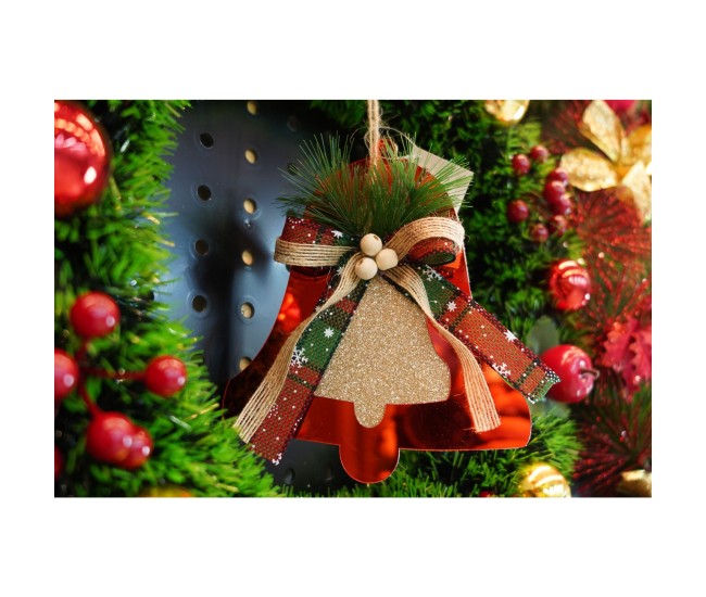 Ornament brad, Flippy, Clopotel, Rosu, Lucios, 14*16CM, Acril, Interior/ Exterior Ornament brad, Flippy, Clopotel, Rosu, Lucios, 14*16CM, Acril, Interior/ Exterior