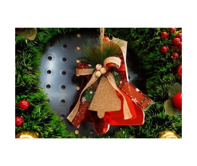 Ornament brad, Flippy, Clopotel, Rosu, Lucios, 14*16CM, Acril, Interior/ Exterior Ornament brad, Flippy, Clopotel, Rosu, Lucios, 14*16CM, Acril, Interior/ Exterior