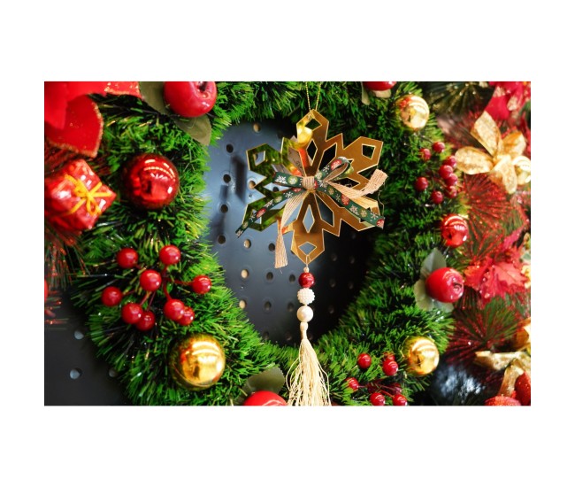 Ornament brad, Flippy, Fulg de nea, Auriu, Lucios, 16*30CM, Acril, Interior/ Exterior Ornament brad, Flippy, Fulg de nea, Auriu, Lucios, 16*30CM, Acril, Interior/ Exterior