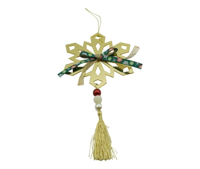 Ornament brad, Flippy, Fulg de nea, Auriu, Lucios, 16*30CM, Acril, Interior/ Exterior Ornament brad, Flippy, Fulg de nea, Auriu, Lucios, 16*30CM, Acril, Interior/ Exterior