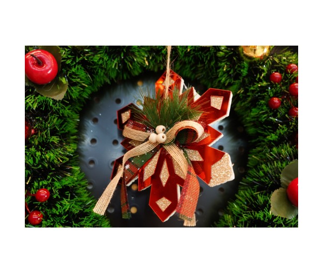 Ornament brad, Flippy, Fulg de nea, Rosu, Lucios, 15*15CM, Acril, Interior/ Exterior Ornament brad, Flippy, Fulg de nea, Rosu, Lucios, 15*15CM, Acril, Interior/ Exterior