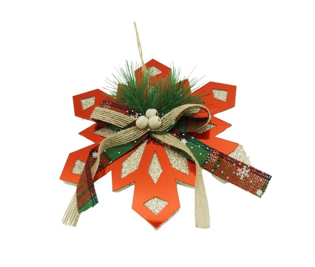 Ornament brad, Flippy, Fulg de nea, Rosu, Lucios, 15*15CM, Acril, Interior/ Exterior Ornament brad, Flippy, Fulg de nea, Rosu, Lucios, 15*15CM, Acril, Interior/ Exterior