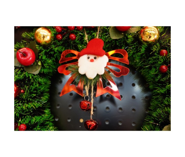 Ornament brad, Flippy, Funda cu clopotei, Rosu, Lucios, 15*20CM, Acril, Interior/ Exterior