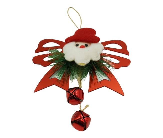 Ornament brad, Flippy, Funda cu clopotei, Rosu, Lucios, 15*20CM, Acril, Interior/ Exterior